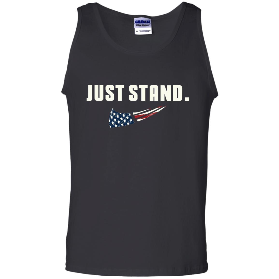 Military T-Shirt "Just Stand For The Flag Men On" Front-TShirt-General-Veterans Nation