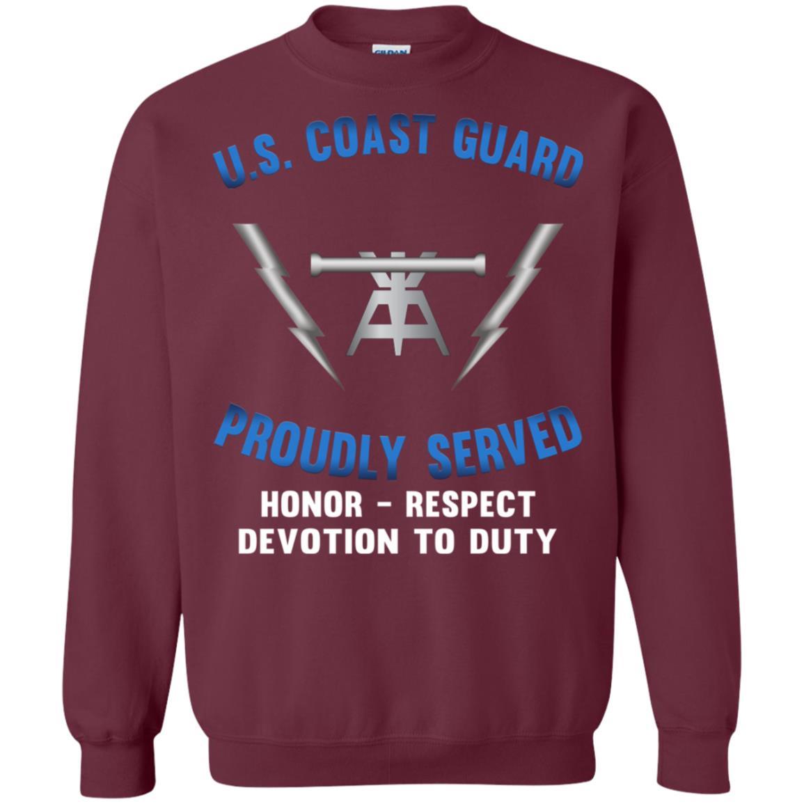 US Coast Guard Fire Control Technician FT Logo Proudly Served T-Shirt For Men On Front-TShirt-USCG-Veterans Nation