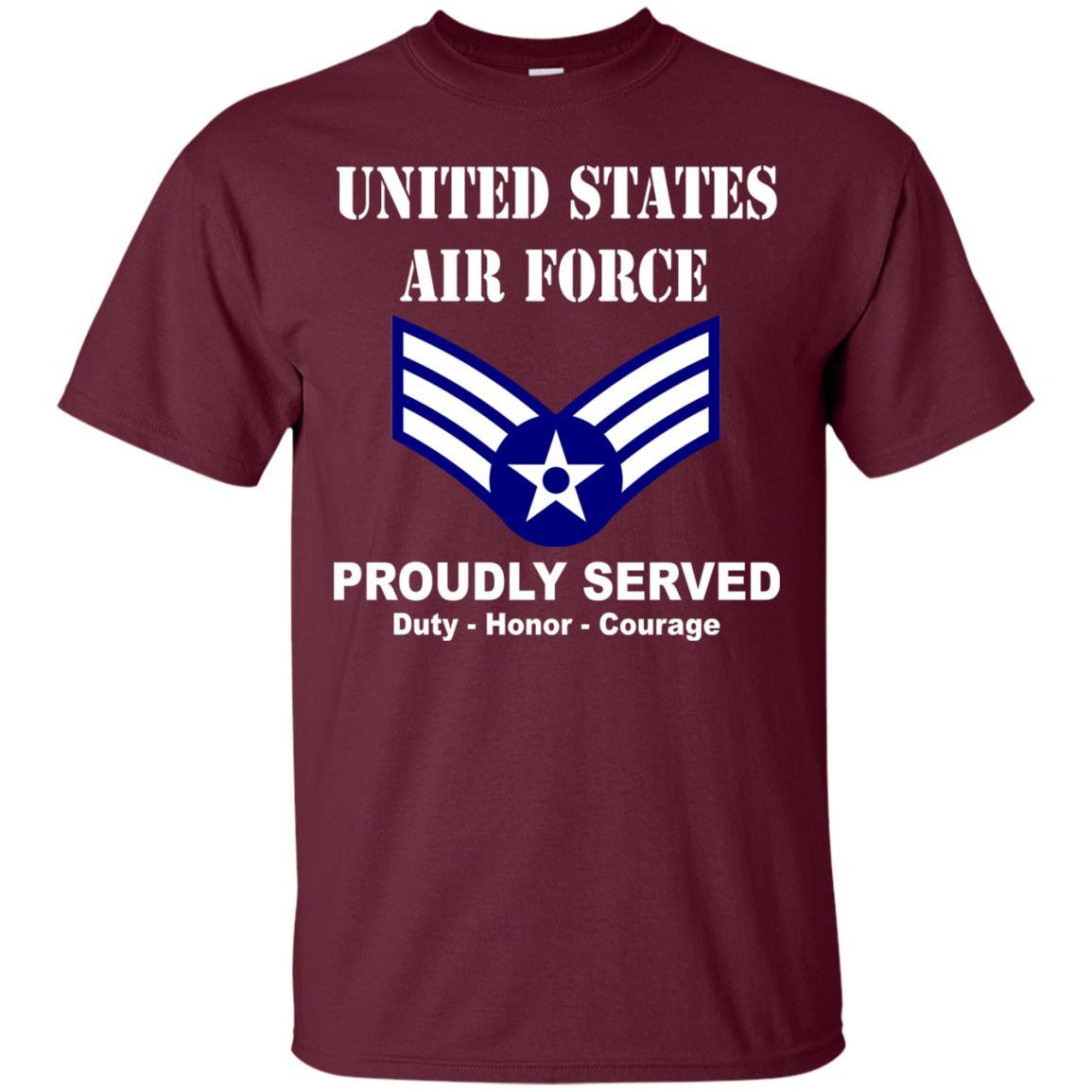 US Air Force E-4 Senior Airman SrA E4 Enlisted Airman Ranks Men Front T Shirt For Air Force-TShirt-USAF-Veterans Nation
