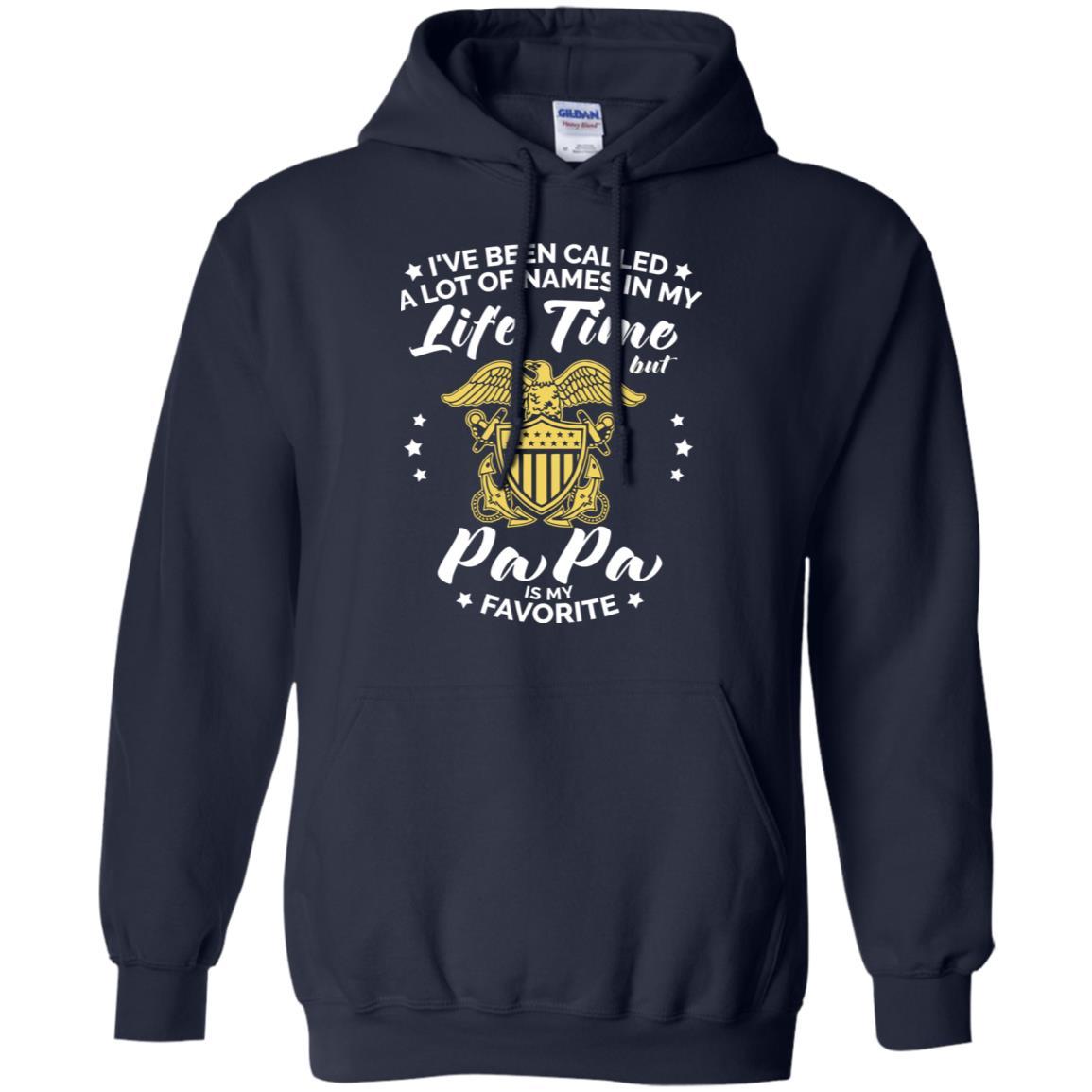 i've been called a lot of things in my life but papa - NAVY T-Shirt On Front-TShirt-Navy-Veterans Nation