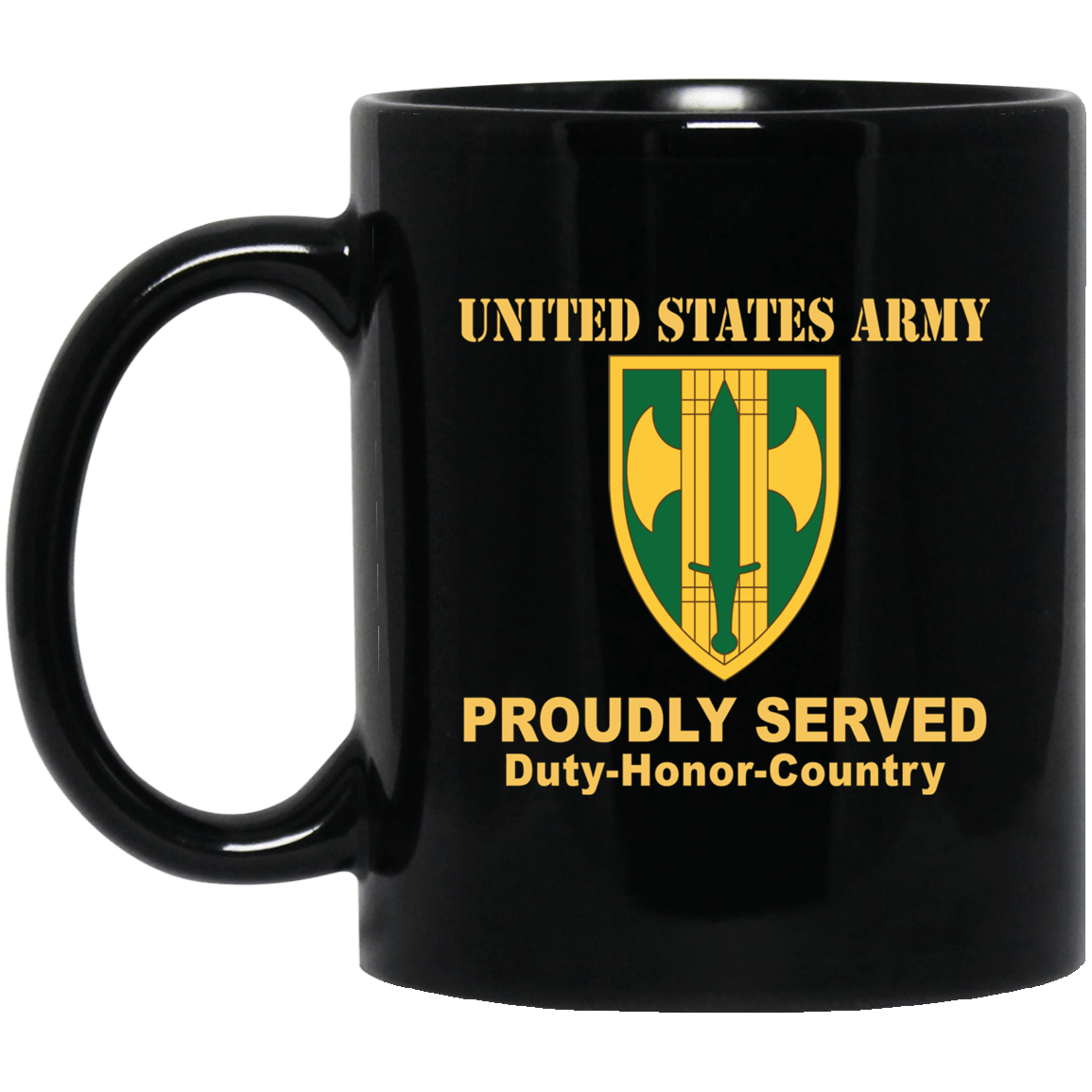 US ARMY 18TH MILITARY POLICE BRIGADE- 11 oz - 15 oz Black Mug-Mug-Army-CSIB-Veterans Nation