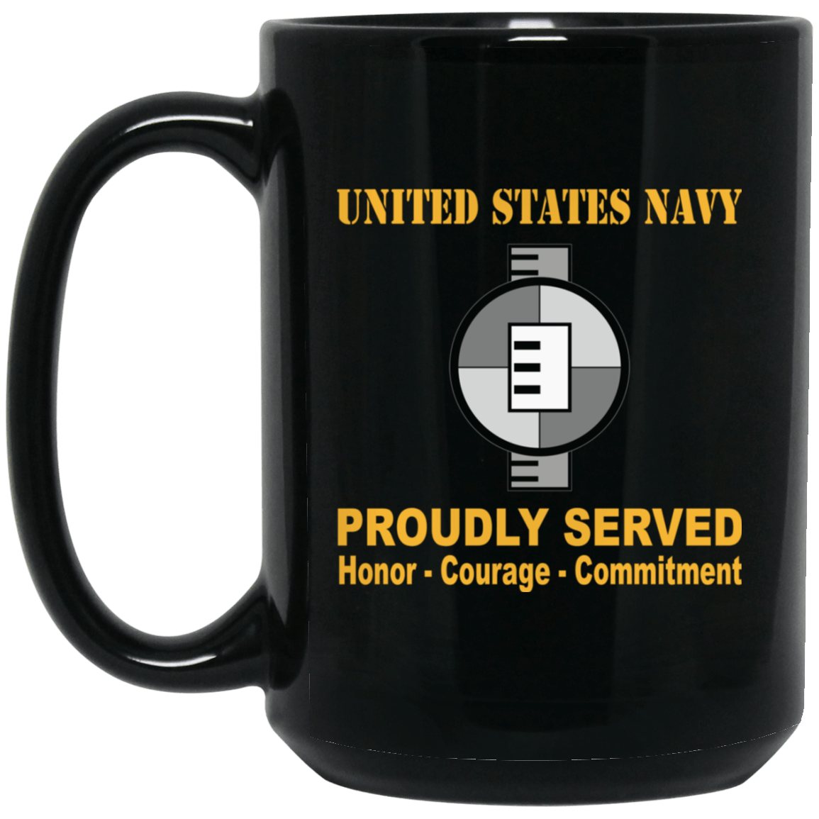 Navy Engineering Aide Navy EA Proudly Served Black Mug 11 oz - 15 oz-Mug-Navy-Rate-Veterans Nation