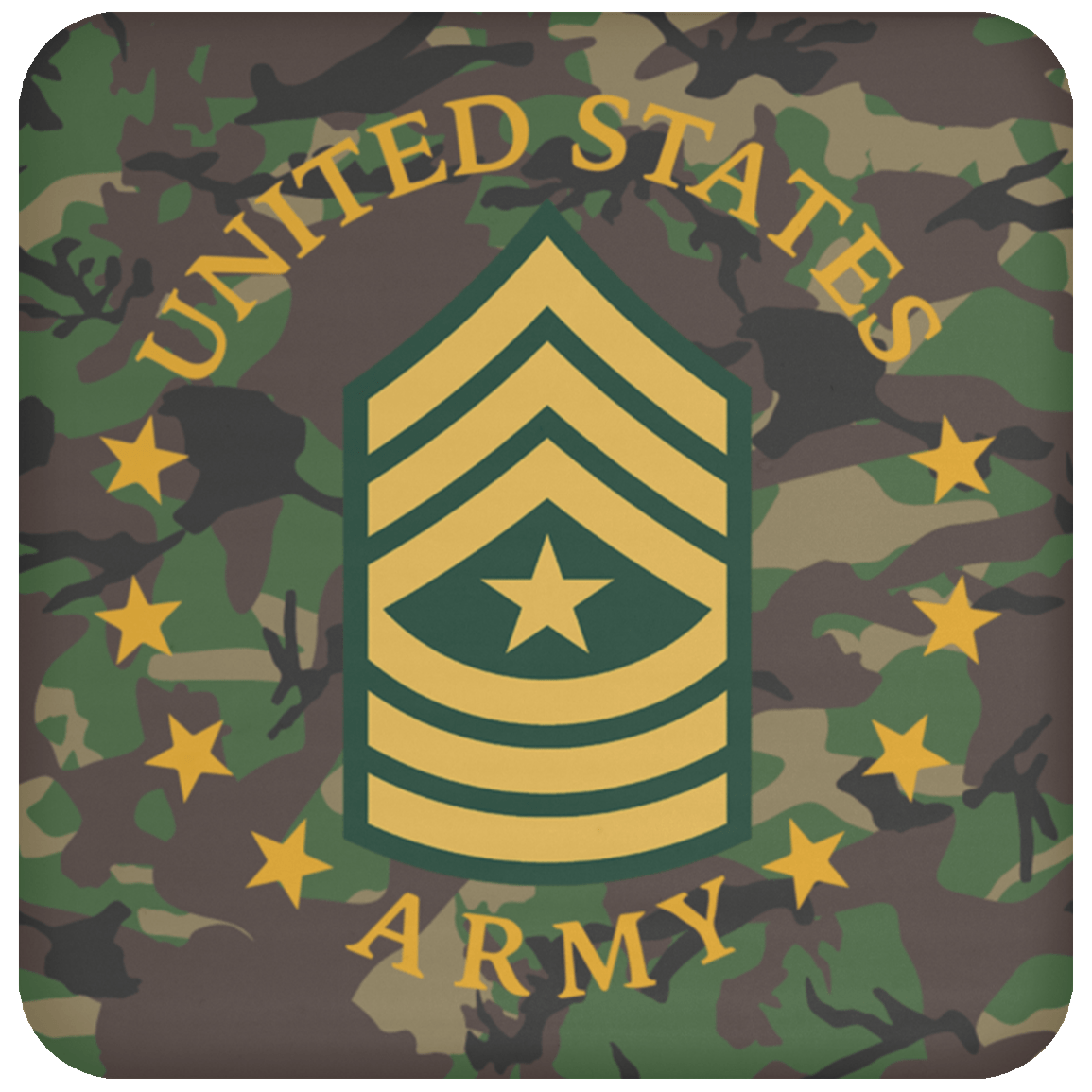 US Army E-9 Sergeant Major E9 SGM Noncommissioned Officer Ranks Coaster-Coaster-Army-Ranks-Veterans Nation