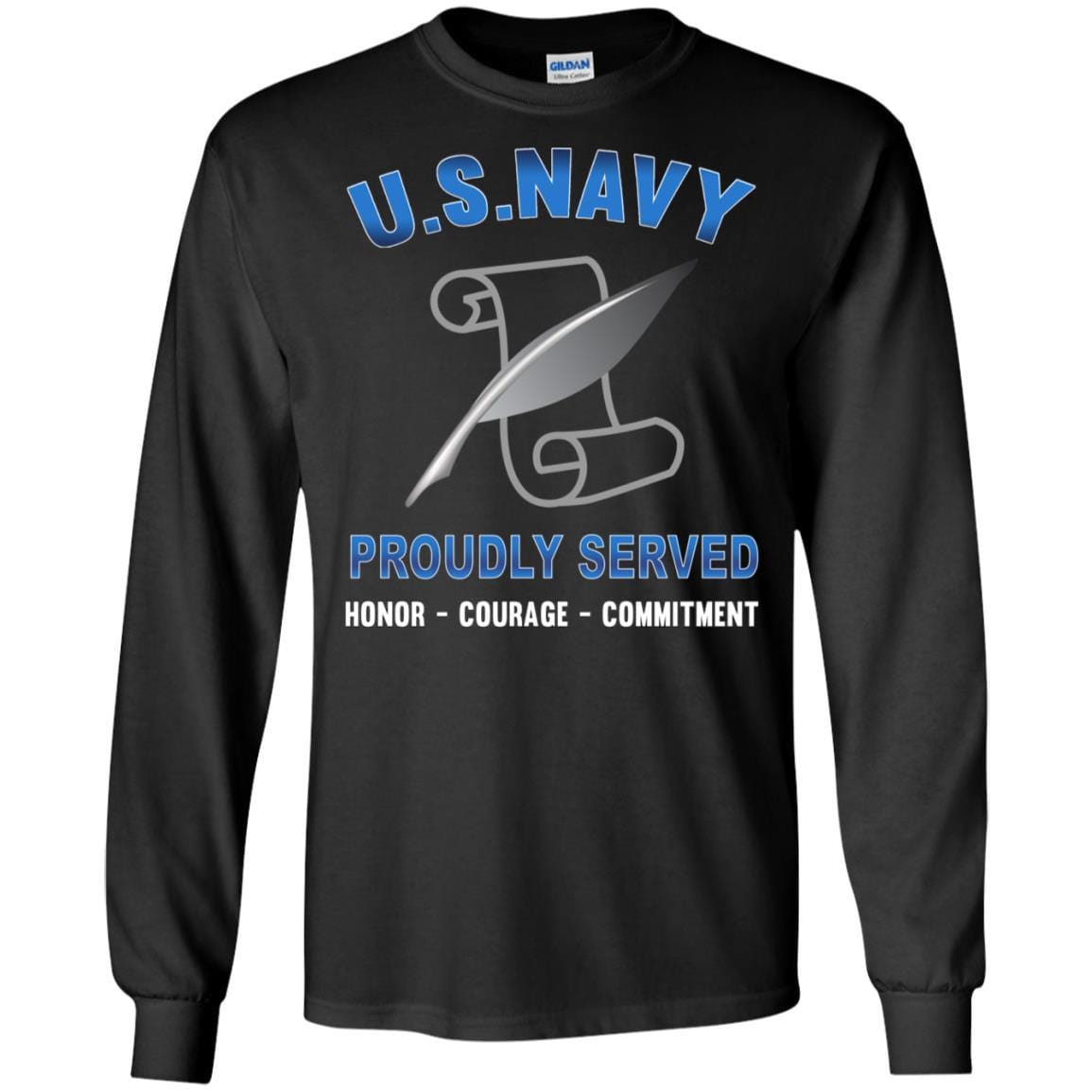Navy Journalist Navy JO - Proudly Served T-Shirt For Men On Front-TShirt-Navy-Veterans Nation