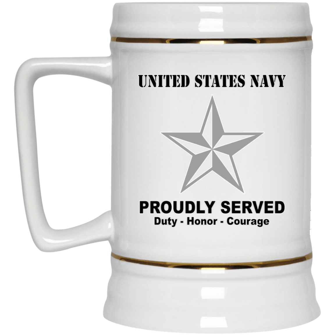 US Navy O-7 Rear Admiral Lower Half O7 RDML Flag Officer Ranks T Shirt White Coffee Mug - Stainless Travel Mug-Mug-Navy-Officer-Veterans Nation