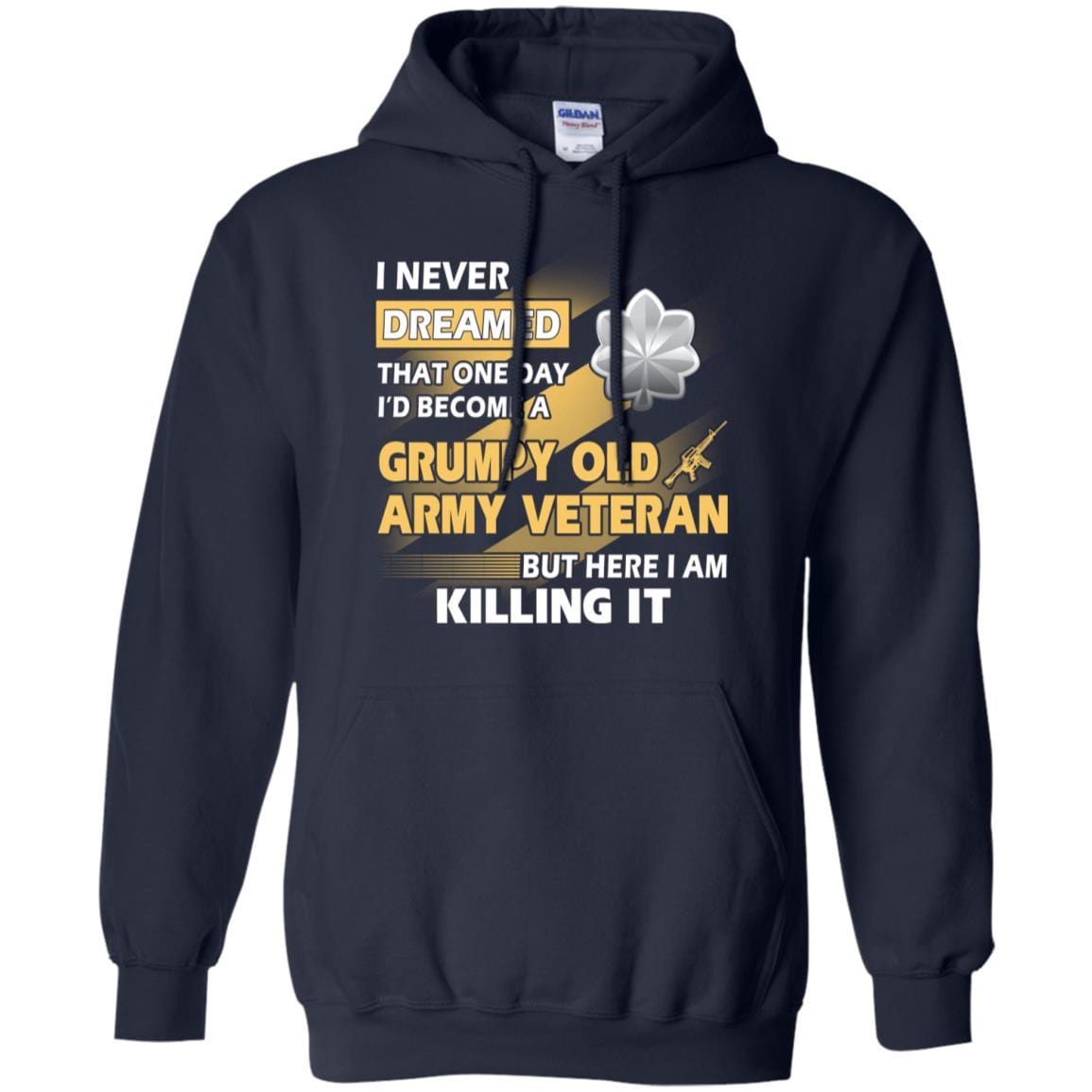US Army T-Shirt "Grumpy Old Veteran" O-5 Lieutenant Colonel(LTC) On Front-TShirt-Army-Veterans Nation