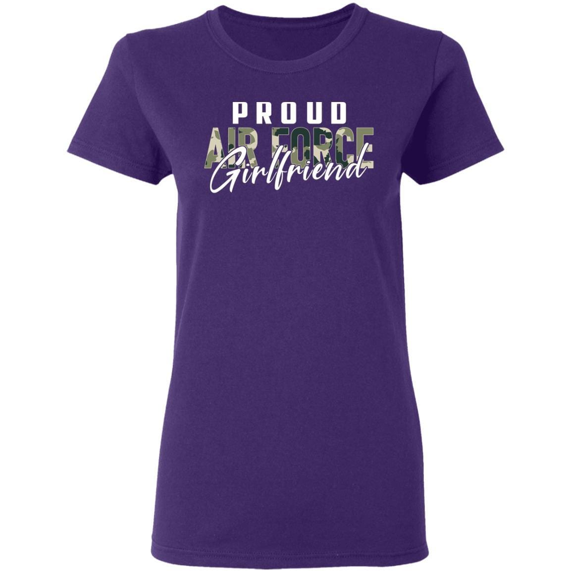T-Shirt Proud Air Force Girlfriend Gildan Ladies' 5.3 oz.-T-Shirts-Veterans Nation
