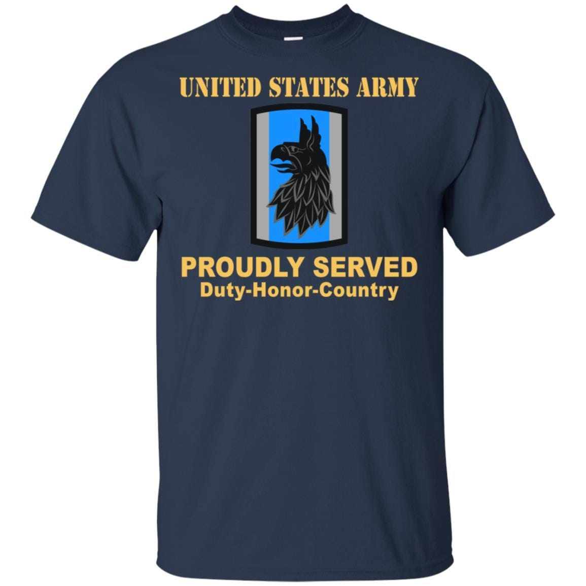 US ARMY 470 MILITARY INTELLIGENCE BRIGADE- Proudly Served T-Shirt On Front For Men-TShirt-Army-Veterans Nation