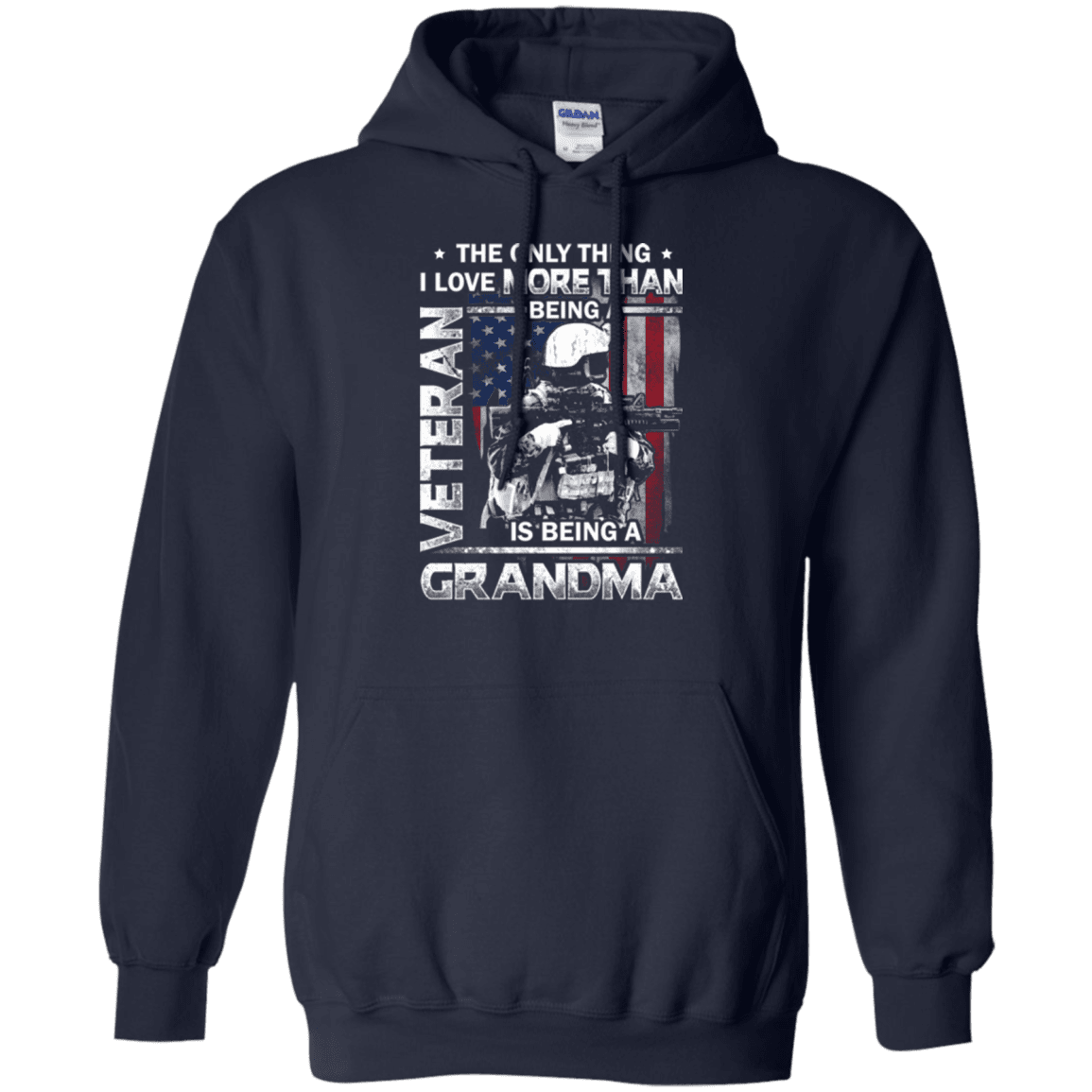 Military T-Shirt "I Love Being a Grandma Veteran" - Front-TShirt-General-Veterans Nation