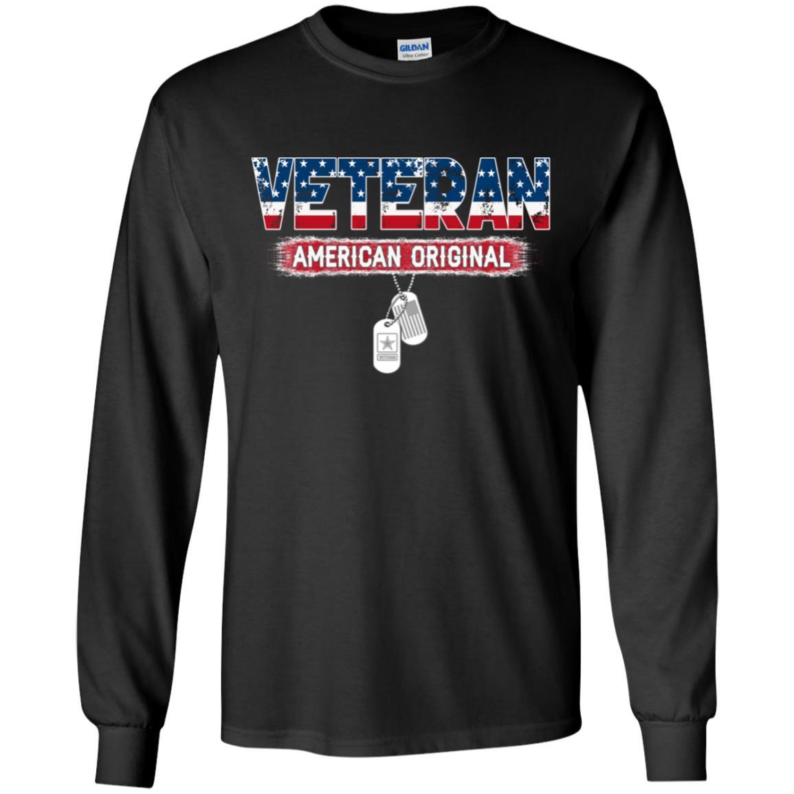 US Army T-Shirt "Veteran American Original" On Front-TShirt-Army-Veterans Nation