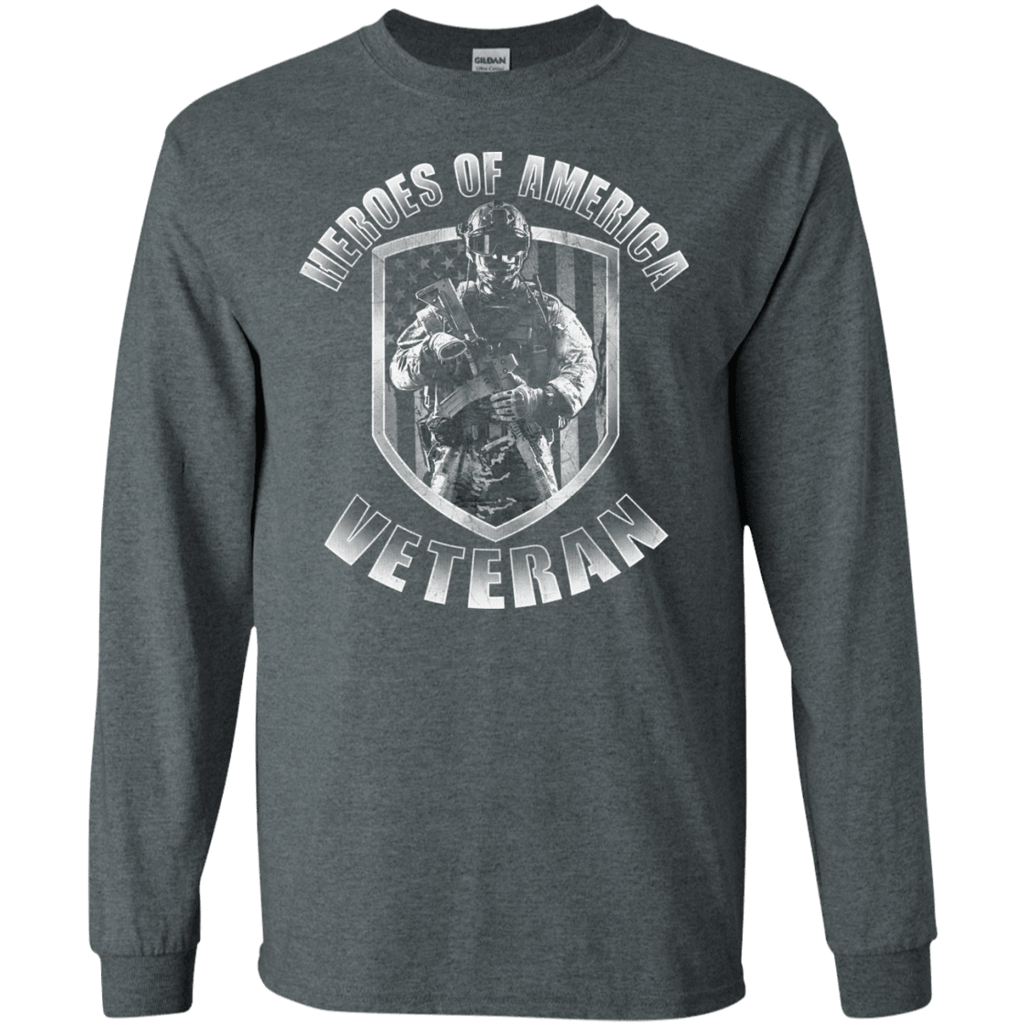 Military T-Shirt "Veterans - Heroes Of America Men" Front-TShirt-General-Veterans Nation