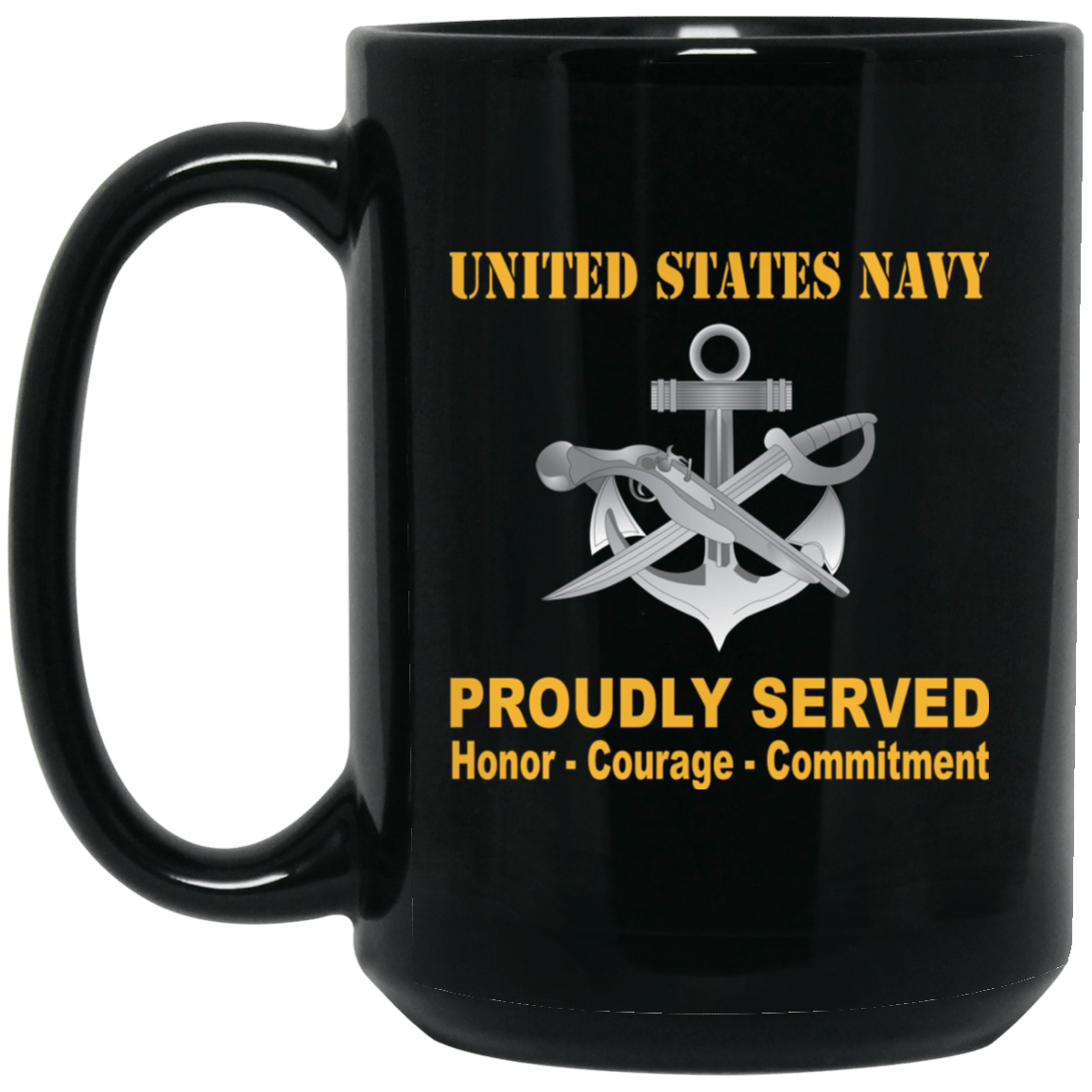 Navy Special Warfare Boat Operator Navy SB Proudly Served Black Mug 11 oz - 15 oz-Mug-Navy-Rate-Veterans Nation