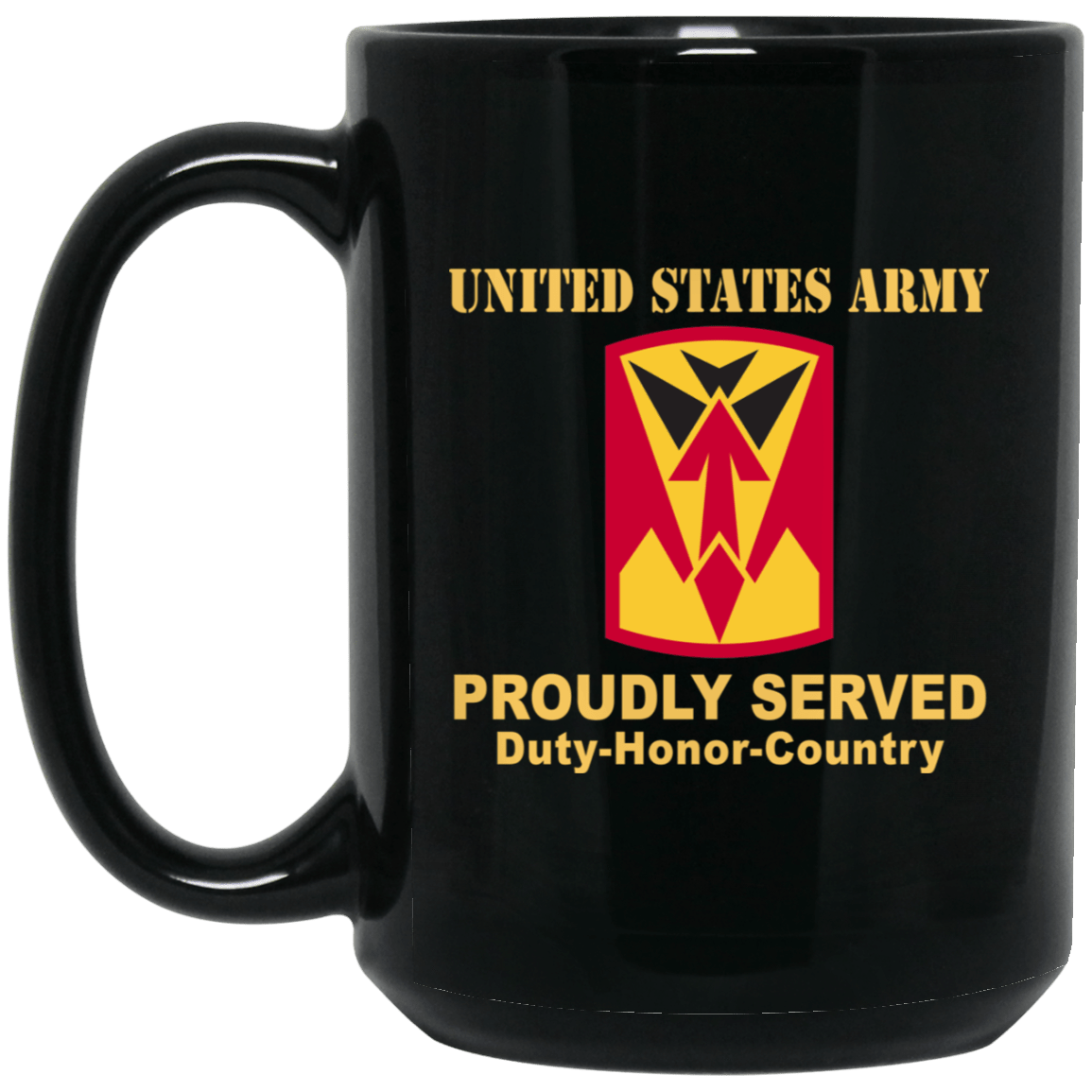 US ARMY 35TH AIR DEFENSE ARTILLERY BRIGADE CSIB - 11 oz - 15 oz Black Mug-Mug-Army-CSIB-Veterans Nation
