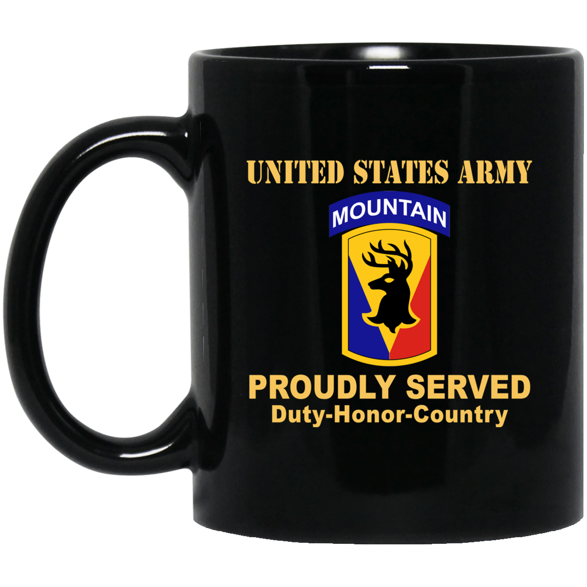 US ARMY 86TH INFANTRY BRIGADE COMBAT TEAM - 11 oz - 15 oz Black Mug-Mug-Army-CSIB-Veterans Nation