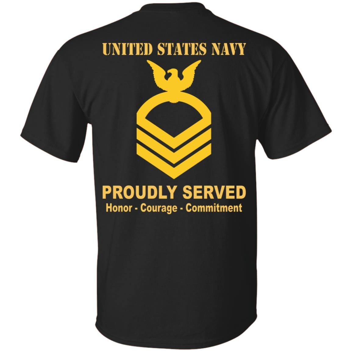 US Navy E-7 Collar T-Shirt On Back-Apparel-Veterans Nation