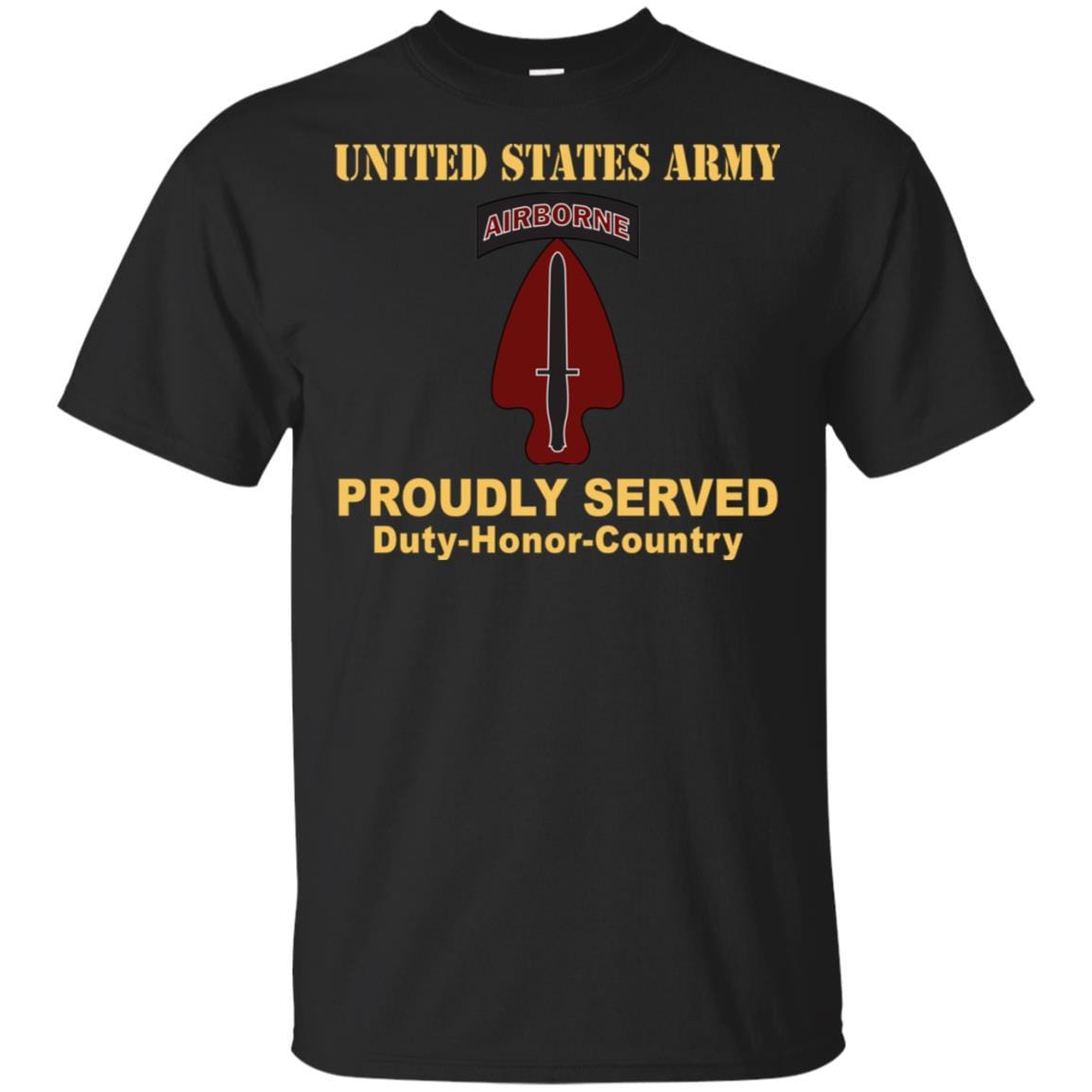 U.S. ARMY SPECIAL OPERATIONS COMMAND- Proudly Served T-Shirt On Front For Men-TShirt-Army-Veterans Nation
