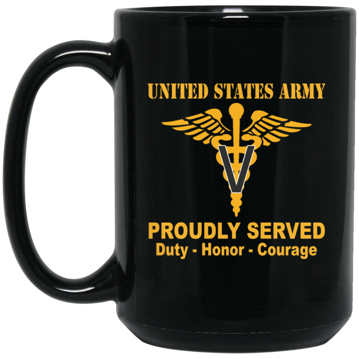 US Army Veterinary Corps Black Mug 11 oz - 15 oz-Mug-Army-Branch-Veterans Nation
