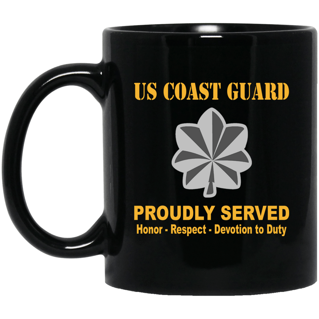 US Coast Guard O-5 Commander O5 CDR Senior Officer Ranks Proudly Served Black Mug 11 oz - 15 oz-Mug-USCG-Officer-Veterans Nation