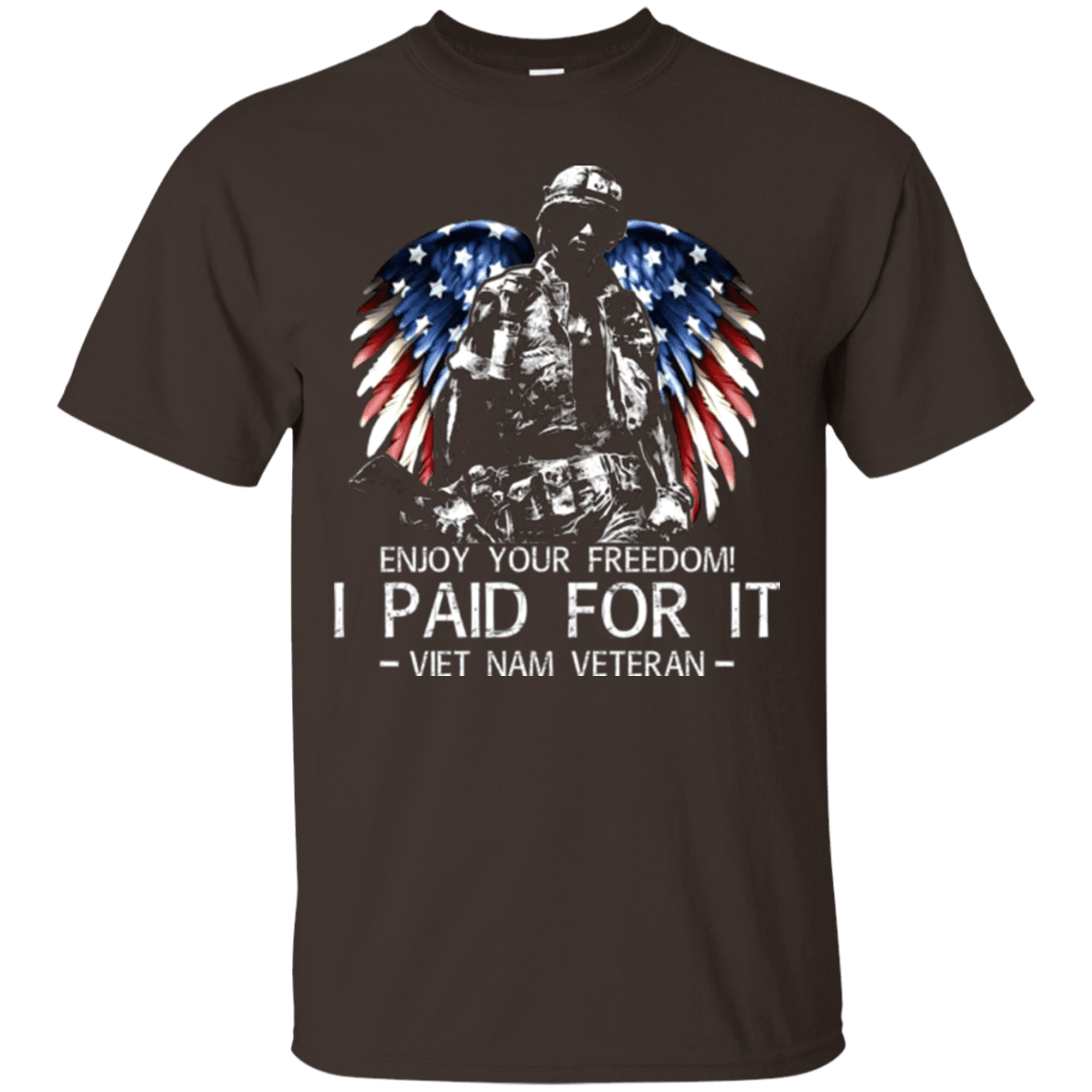 Military T-Shirt "Vietnam Veteran - Enjoy your freedom I paid for it Men" Front-TShirt-General-Veterans Nation