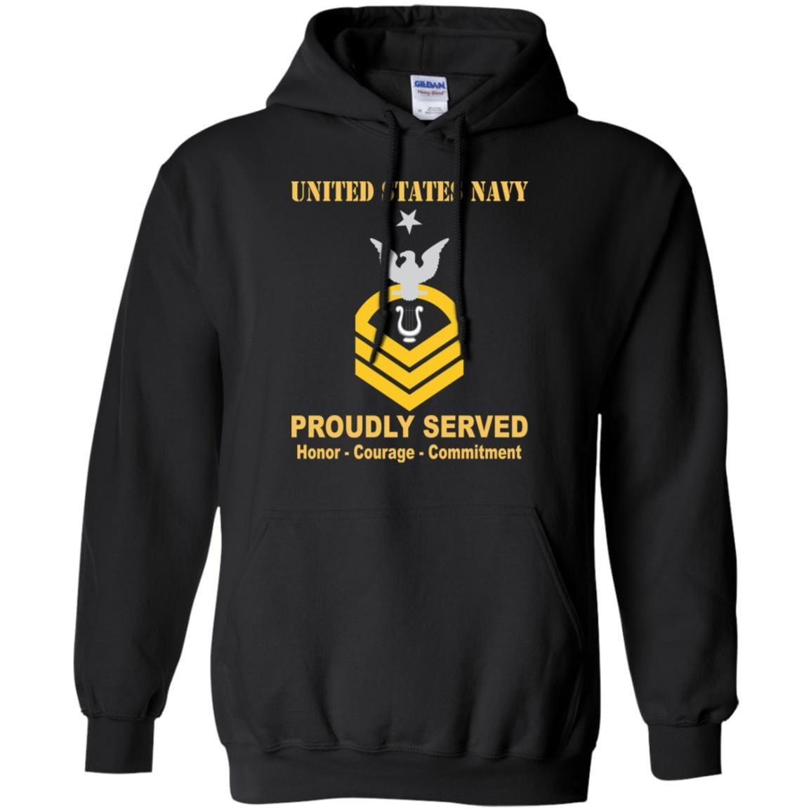 Navy Musician Navy MU E-8 Rating Badges Proudly Served T-Shirt For Men On Front-TShirt-Navy-Veterans Nation