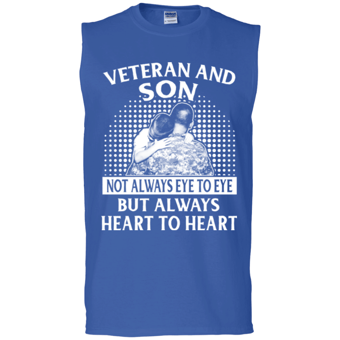 Military T-Shirt "VETERAN AND SON ALWAYS HEART TO HEART"-TShirt-General-Veterans Nation