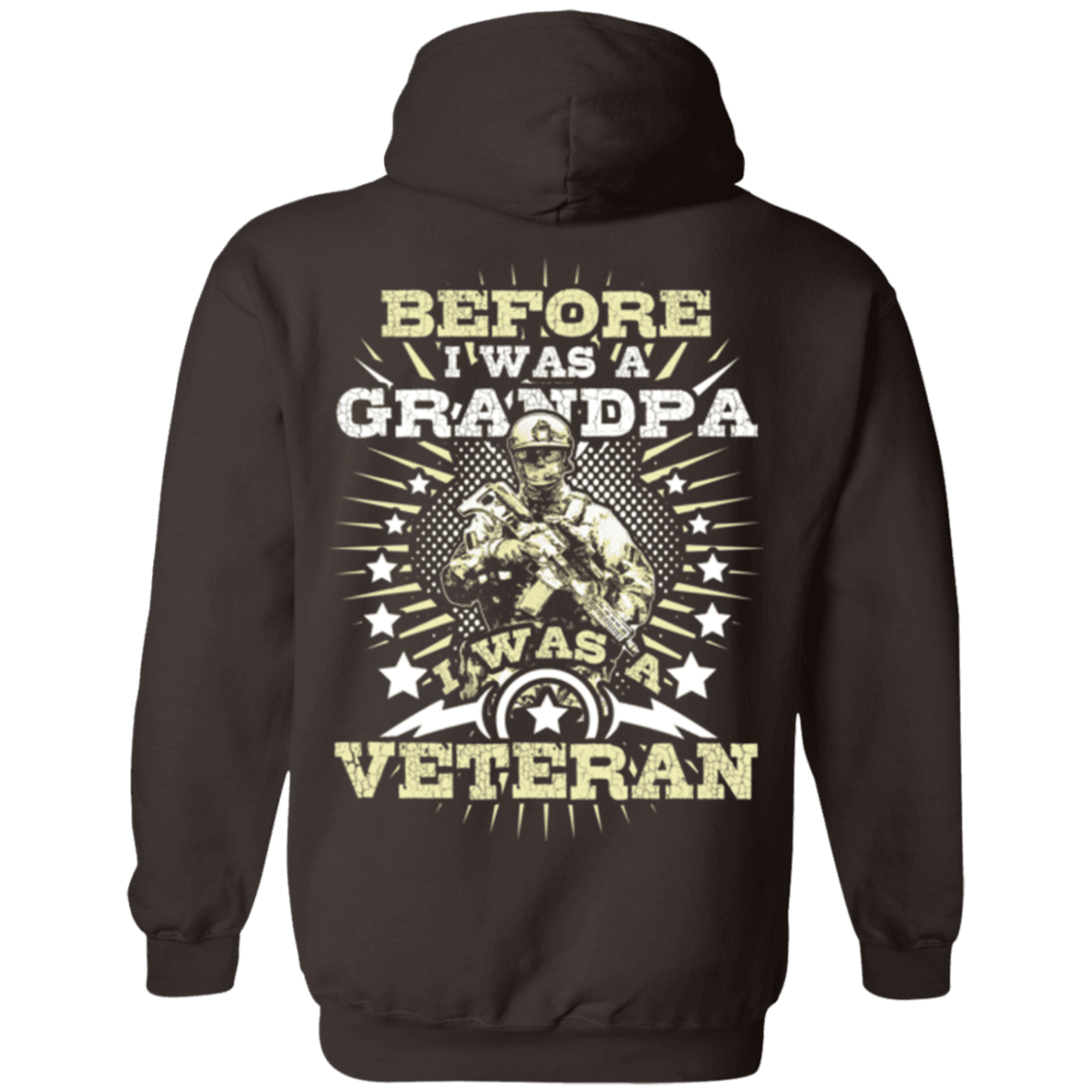 Military T-Shirt "Before I was a Grandpa I was a Veteran" - Men Back-TShirt-General-Veterans Nation