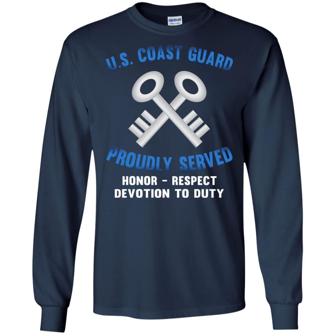 US Coast Guard Storekeeper SK Logo Proudly Served T-Shirt For Men On Front-TShirt-USCG-Veterans Nation