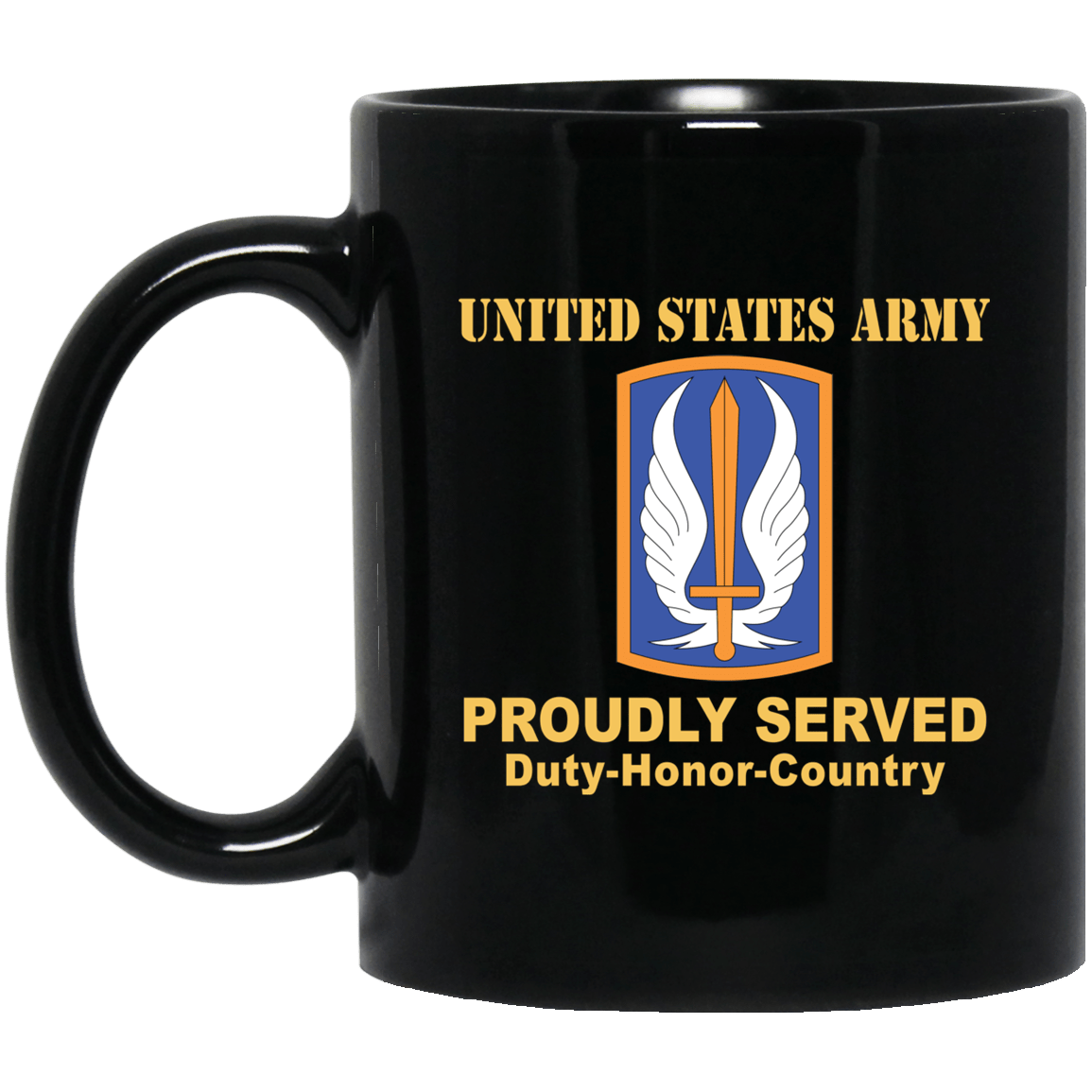 US ARMY 17TH AVIATION BRIGADE- 11 oz - 15 oz Black Mug-Mug-Army-CSIB-Veterans Nation