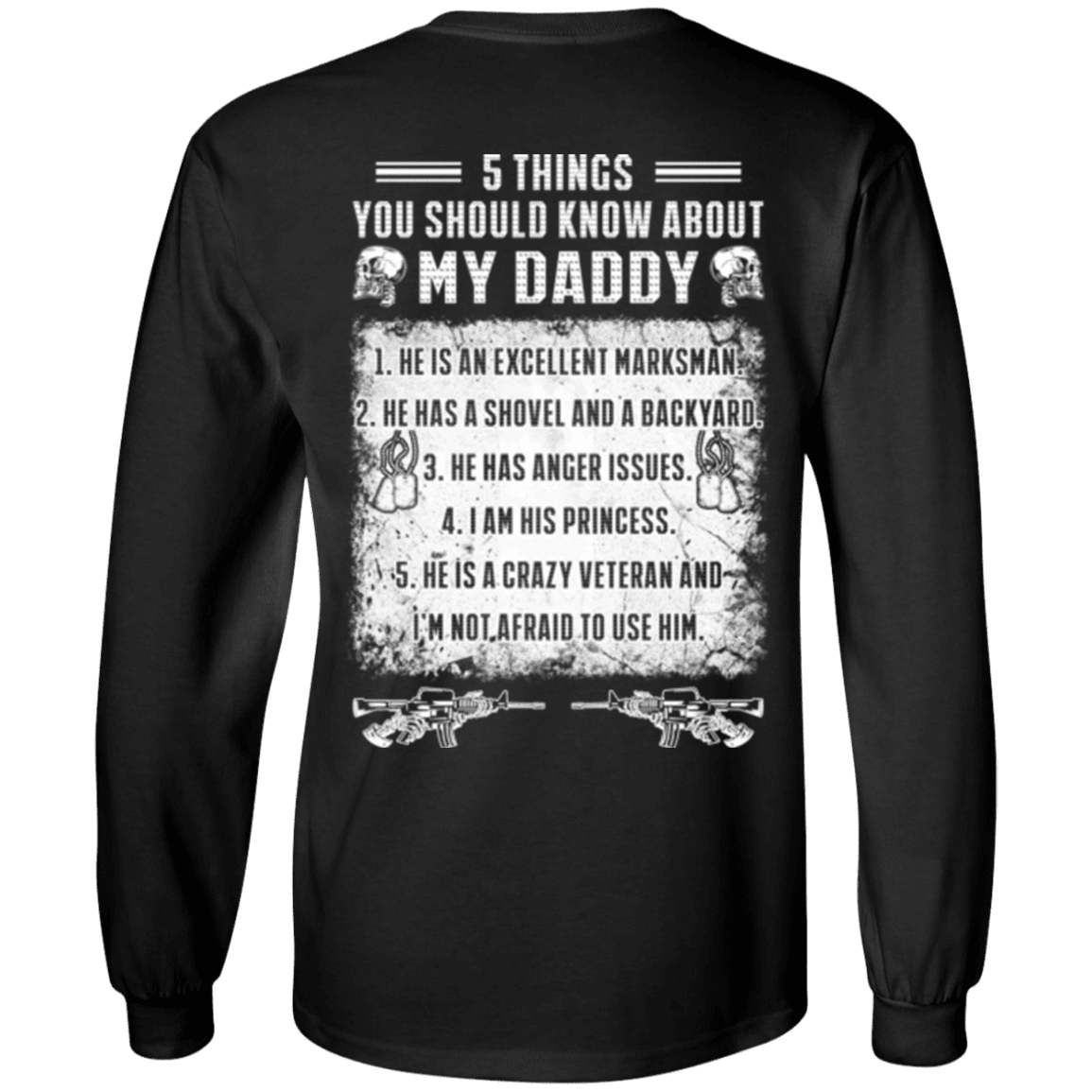 Military T-Shirt "5 Things You Should Know About My Daddy Veteran"-TShirt-General-Veterans Nation