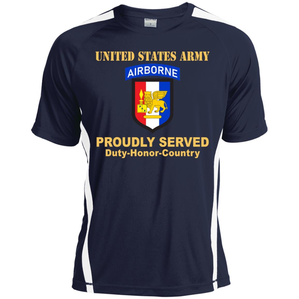 US ARMY SOUTHERN EUROPEAN TASK FORCE WITH AIRBORNE TAB- Proudly Served T-Shirt On Front For Men-TShirt-Army-Veterans Nation