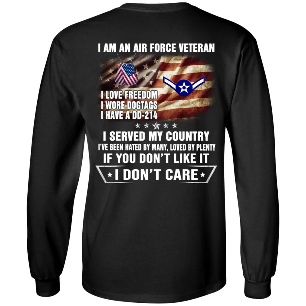 I Am An Air Force E-2 Airman Amn E2 Ranks Enlisted Airman Rank Veteran T-Shirt On Back-TShirt-USAF-Veterans Nation