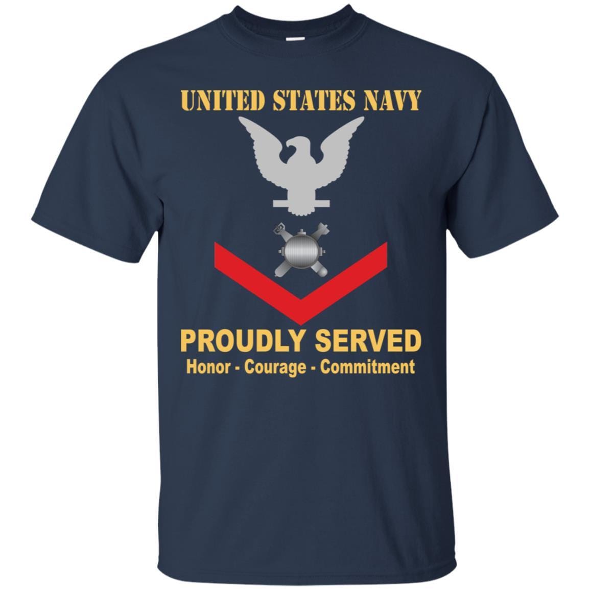 Navy Explosive Ordnance Disposal Navy EOD E-4 Rating Badges Proudly Served T-Shirt For Men On Front-TShirt-Navy-Veterans Nation