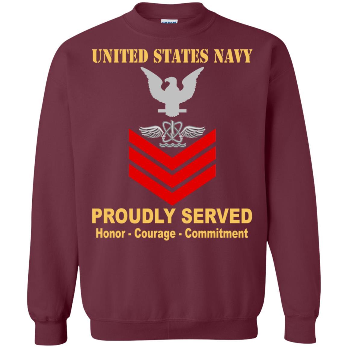 U.S Navy Naval aircrewman Navy AW E-6 Rating Badges Proudly Served T-Shirt For Men On Front-TShirt-Navy-Veterans Nation