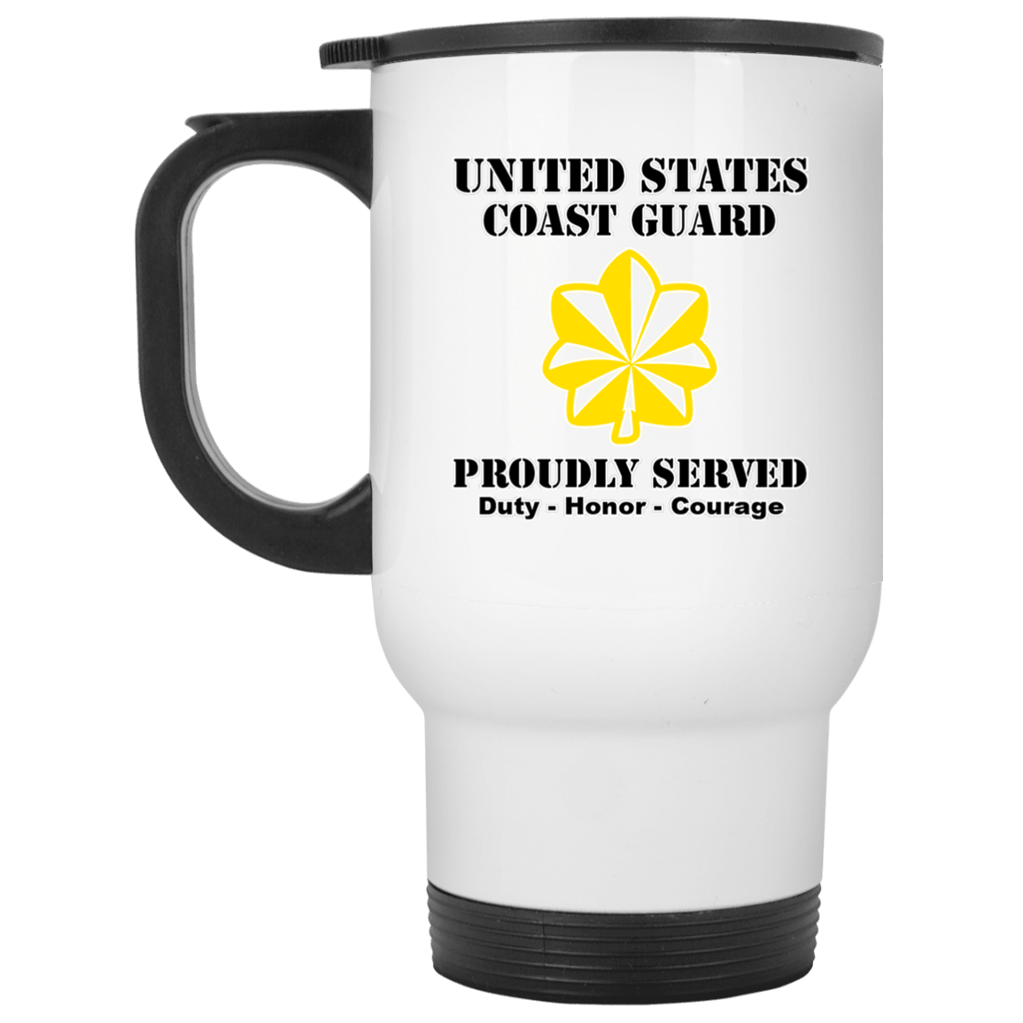 US Coast Guard O-4 Lieutenant Commander O4 LCDR Junior Officer Ranks White Coffee Mug - Stainless Travel Mug-Mug-USCG-Officer-Veterans Nation