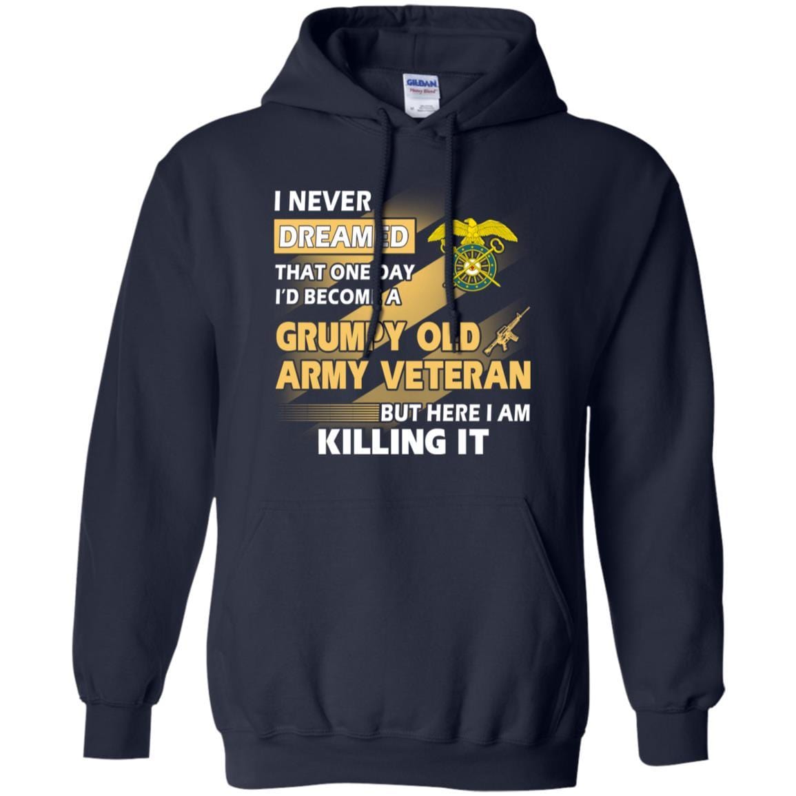 US Army T-Shirt "Quartermaster Corps Grumpy Old Veteran" On Front-TShirt-Army-Veterans Nation