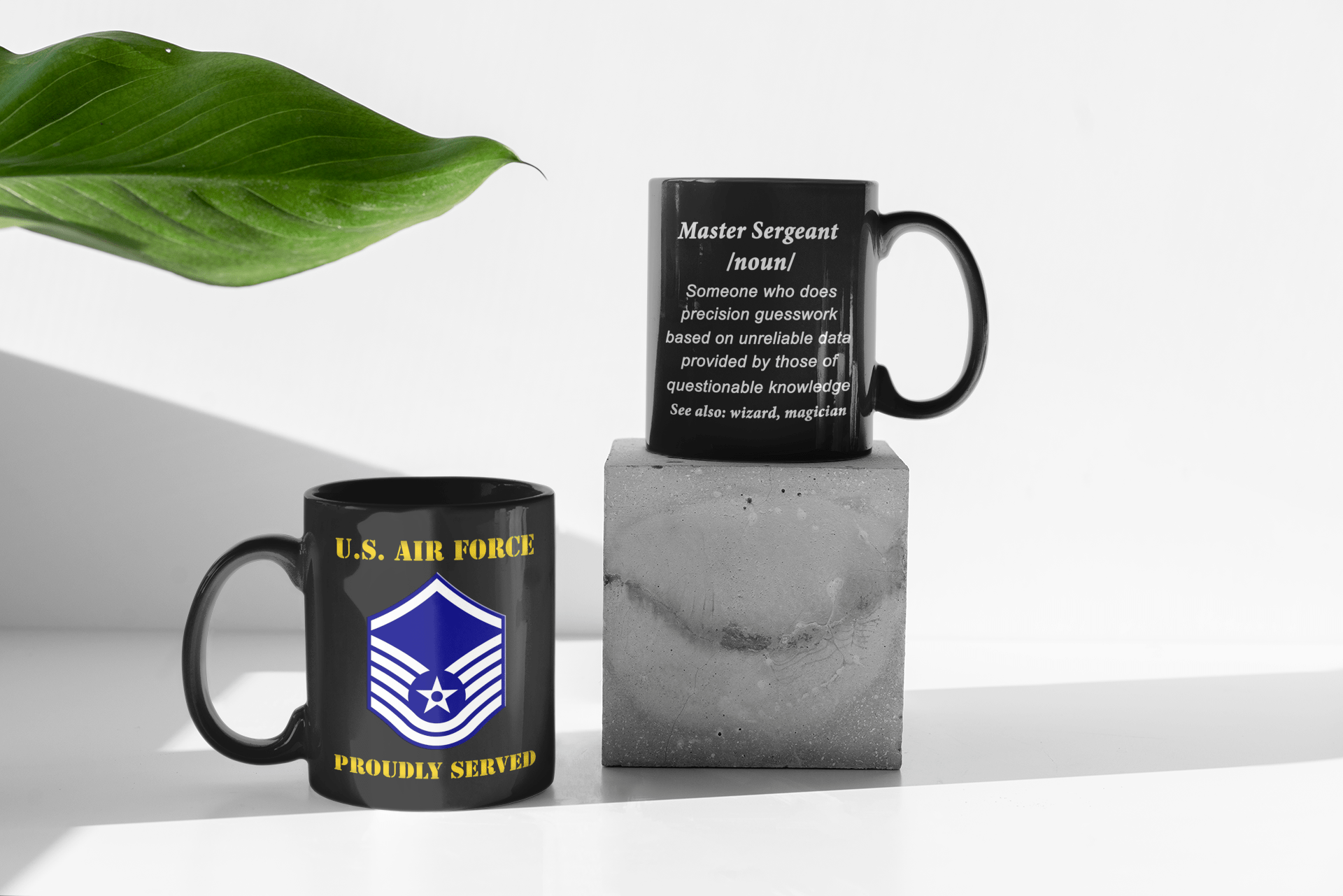 USAF E-7 Master Sergeant Definition 11 oz. Black Mug-Mug-USAF-Ranks-Veterans Nation