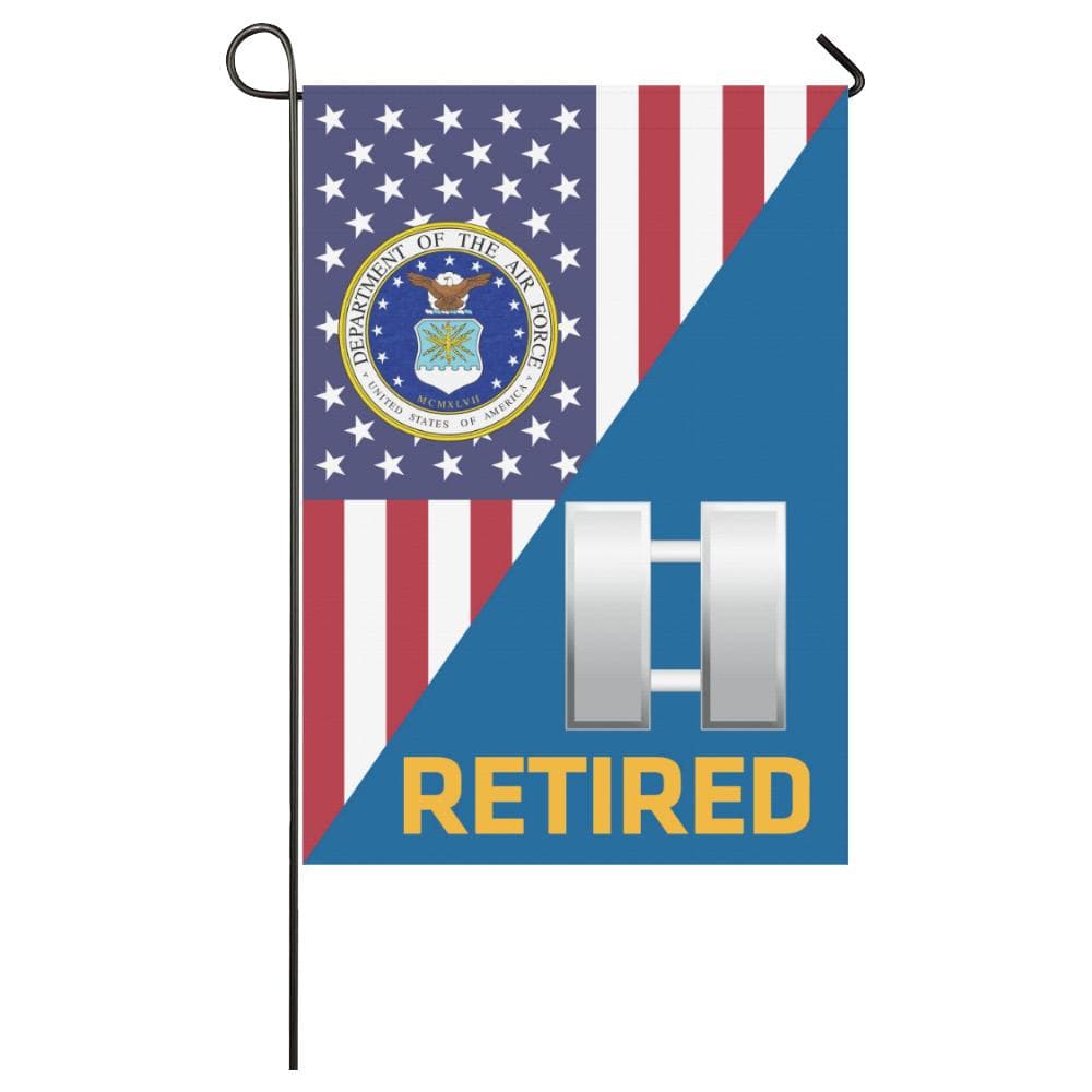 US Air Force O-3 Captain Capt O3 Retired House Flag 28 inches x 40 inches Twin-Side Printing-HouseFlag-USAF-Ranks-Veterans Nation