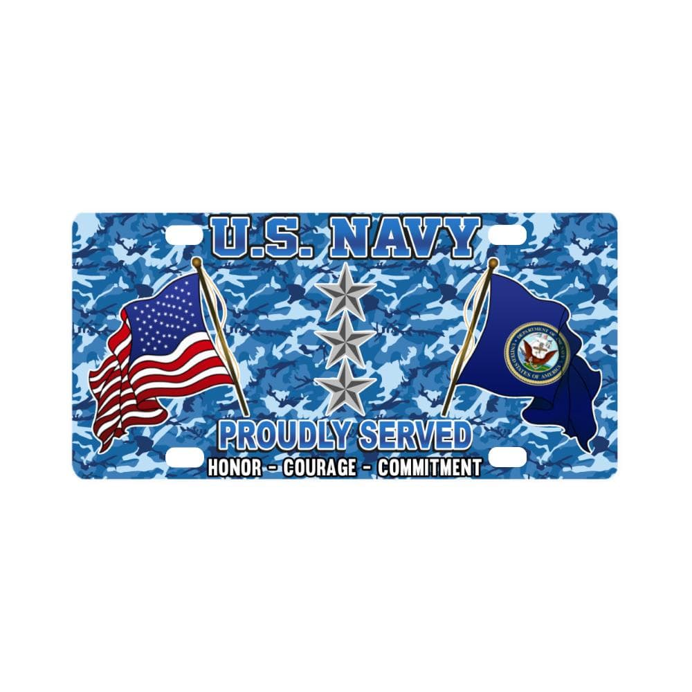 US Navy O-9 Vice Admiral O9 VADM Flag Officer Clas Classic License Plate-LicensePlate-Navy-Officer-Veterans Nation