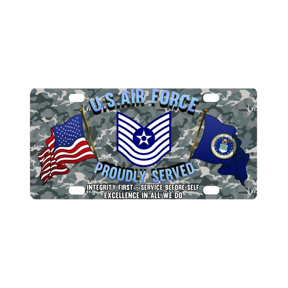 US Air Force E-7 Master Sergeant MSgt E7 Old Style Classic License Plate-LicensePlate-USAF-Ranks-Veterans Nation