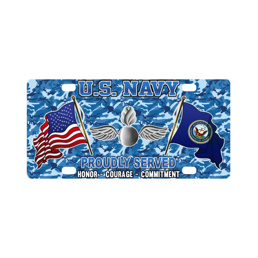 U.S Navy Aviation Ordnanceman Navy AO - Classic License Plate-LicensePlate-Navy-Rate-Veterans Nation