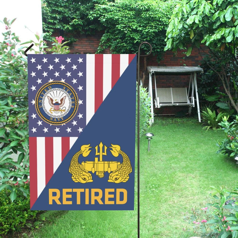 US Navy Deep Submergence Officer Badge Retired House Flag 28 inches x 40 inches Twin-Side Printing-HouseFlag-Navy-Badge-Veterans Nation