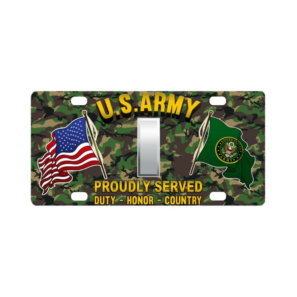 US Army O-2 First Lieutenant O2 1LT Commissioned O Classic License Plate-LicensePlate-Army-Ranks-Veterans Nation
