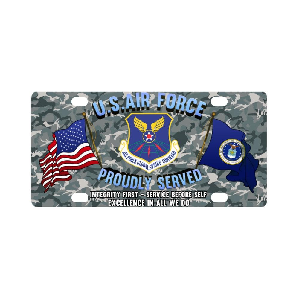 US Air Force Air Force Global Strike Command Class Classic License Plate-LicensePlate-USAF-Shield-Veterans Nation