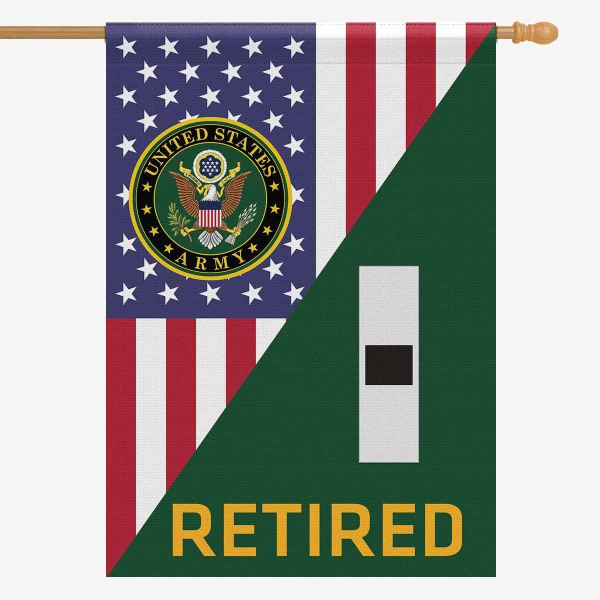 US Army W-1 Warrant Officer 1 Retired House Flag 28 Inch x 40 Inch 2-Side Printing-HouseFlag-Army-Ranks-Veterans Nation