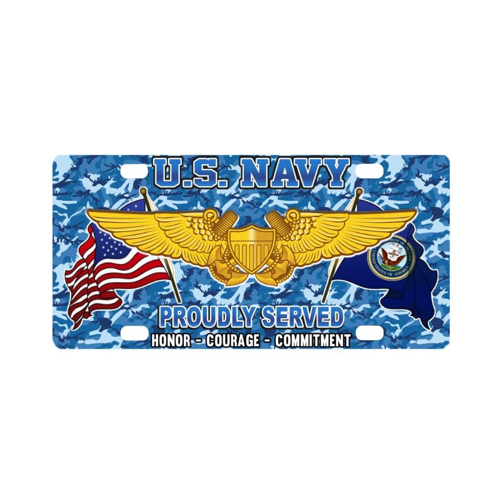 US Navy Naval Flight Officer Classic License Plate Classic License Plate-LicensePlate-Navy-Badge-Veterans Nation