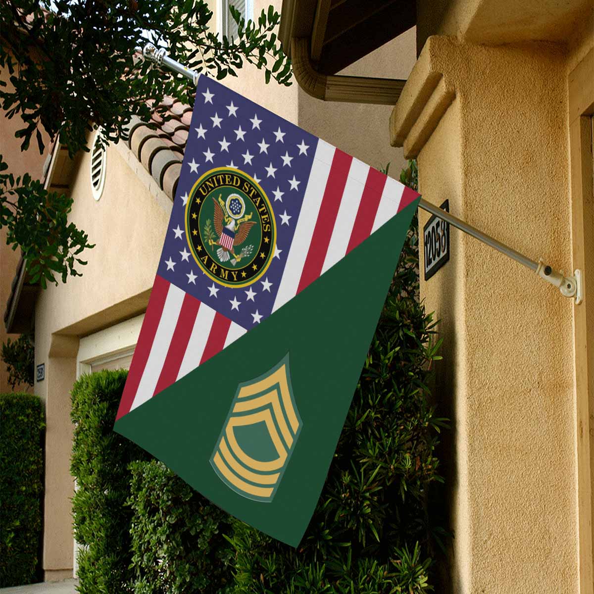 US Army E-8 Master Sergeant E8 MSG House Flag 28 Inch x 40 Inch 2-Side Printing-HouseFlag-Army-Ranks-Veterans Nation