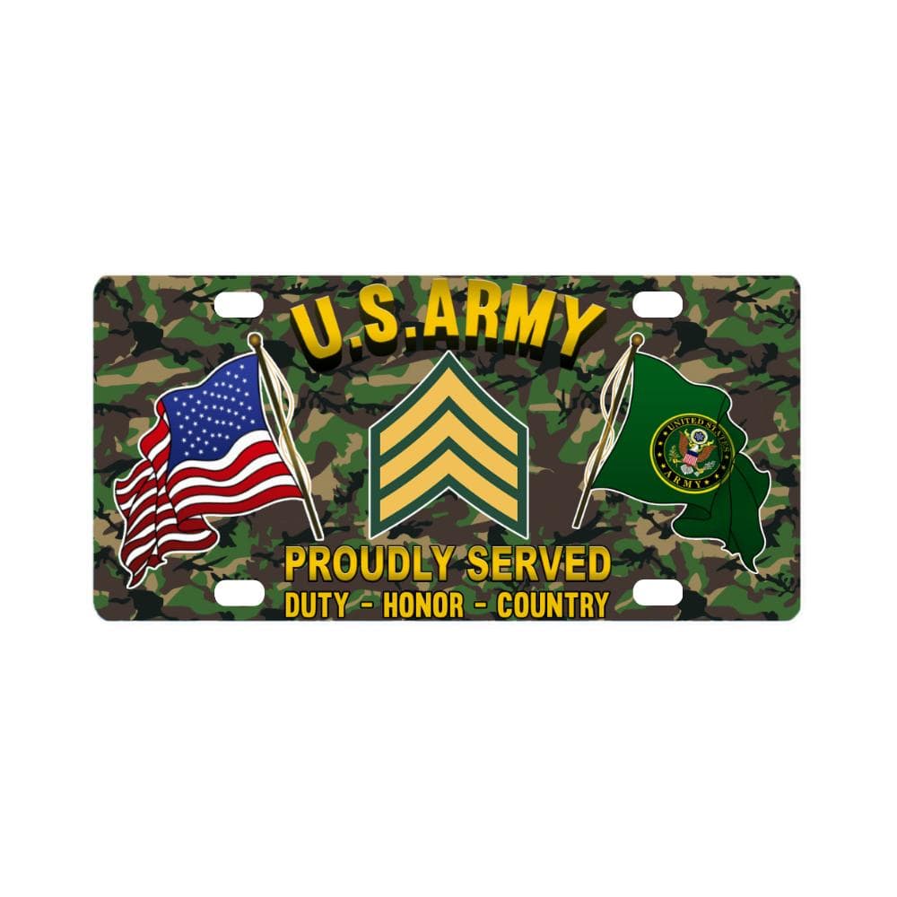 US Army E-5 Sergeant E5 SGT Noncommissioned Office Classic License Plate-LicensePlate-Army-Ranks-Veterans Nation