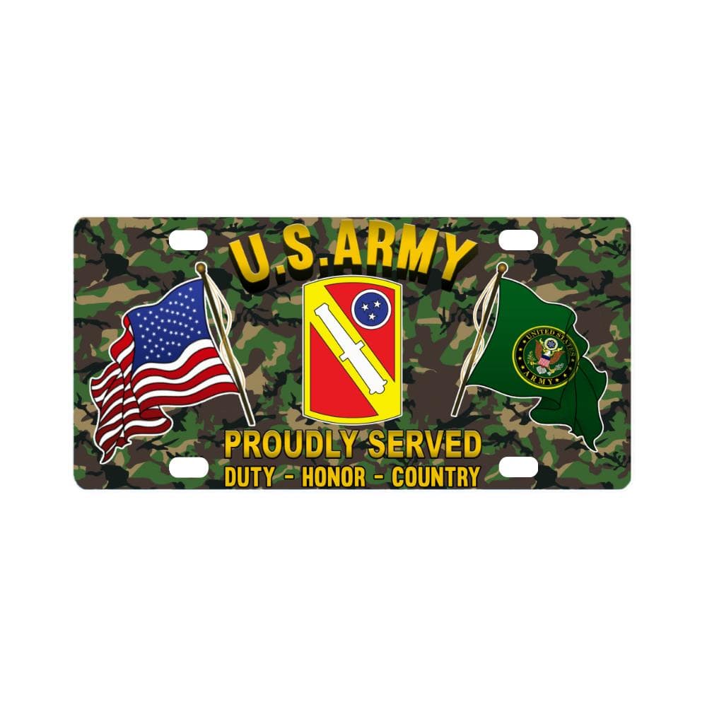 US ARMY 196 FIELD ARTILLERY BRIGADE- Classic License Plate-LicensePlate-Army-CSIB-Veterans Nation