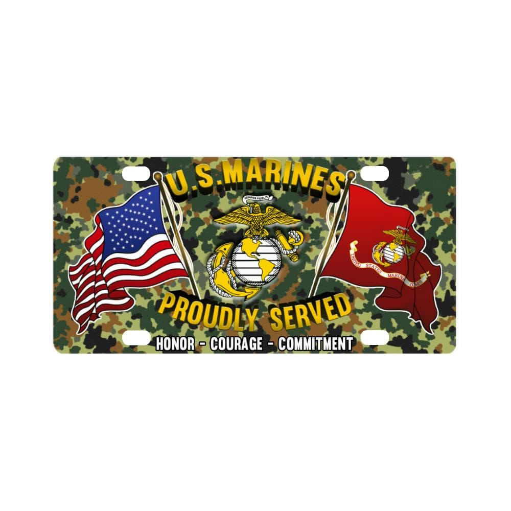 USMC Proudly Plate Frame Classic License Plate-LicensePlate-USMC-Ranks-Veterans Nation