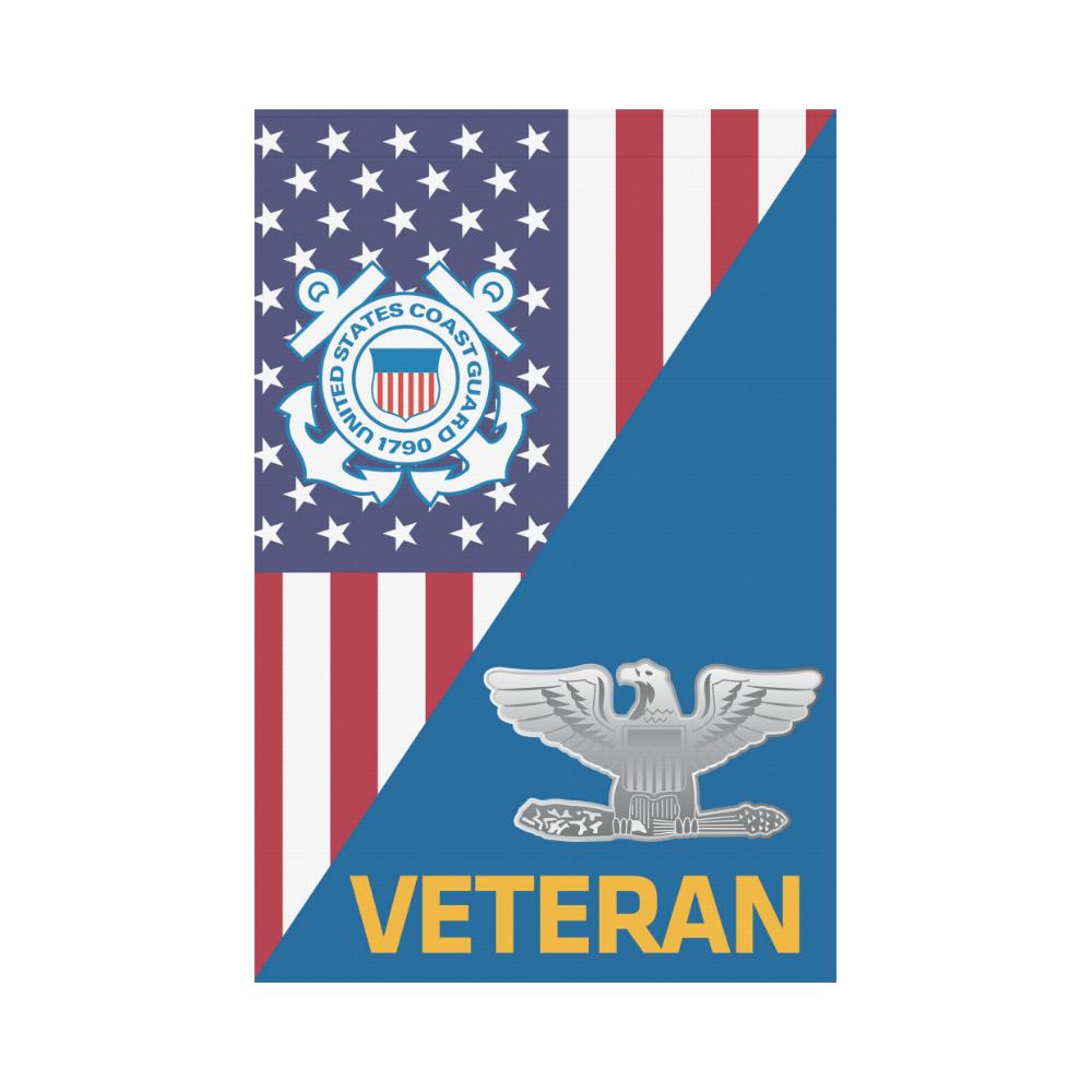 US Coast Guard O-6 Captain O6 CAPT Senior Officer Veteran Garden Flag/Yard Flag 12 inches x 18 inches-GDFlag-USCG-Officer-Veterans Nation